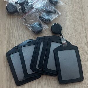 Set of 7 Black ID Badge Holders